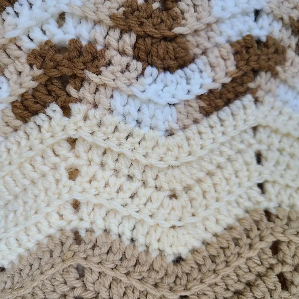 Vintage Chevron Afghan Lap Blanket Throw Blanket Couch Blanket Warm Color Zigzag